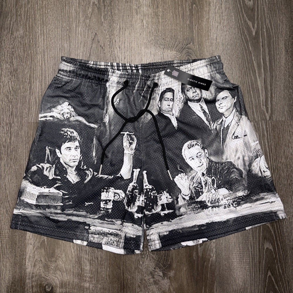 Kinetic Kings Mesh Shorts Scarface Tony Montana The Godfather Size M USA Made